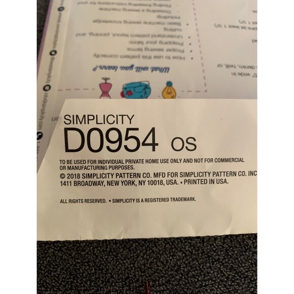 Simplicity D0954 Kids Beginner Sewing Pattern The Remy Bag The Handwork Studio M - Picture 3 of 3